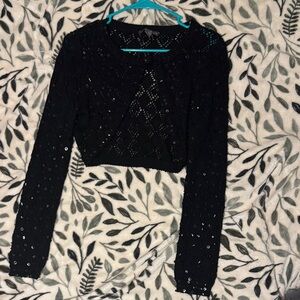 Elegant Black Lace Women's Sweater